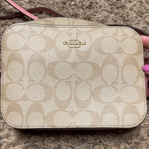 Coach Signature Beige Crossbody Bag